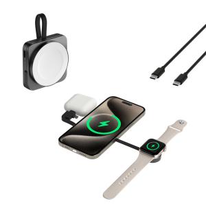 China Portable Magnetic 3 In One Wireless Charger For IPhone Watch And Headphones factory