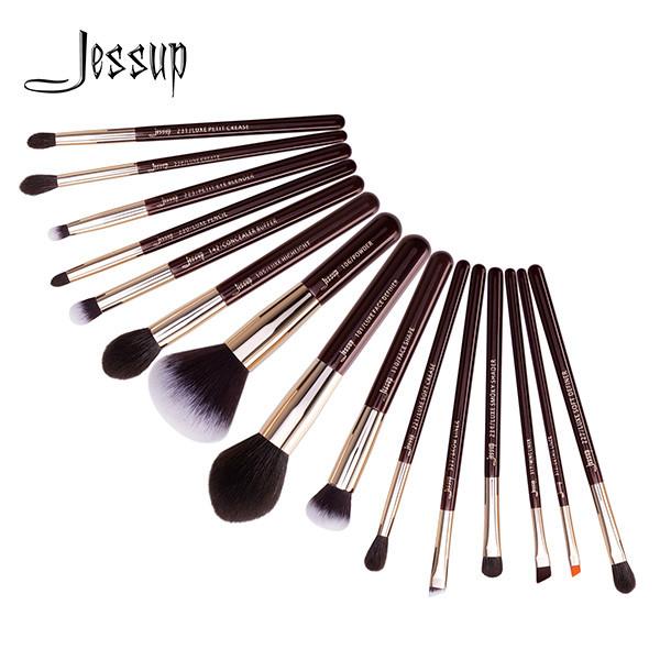 Jessup 15Pcs Zinfandel Makeup Brushes Set Private Label Makeup Brush Cosmetic