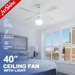 OEM Remote Control Ceiling Fan with 1stshine Classic White Finish and 4 MDF