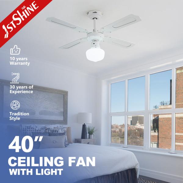 CCC ROHS White Metal Blade Ceiling Fan 40 Inches Classic 6 Speed Choice