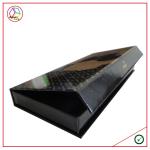 Gold Foil Black Flip Cosmetic Packaging Box With EVA Insert
