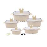 Brand New Design 22Pcs White Kitchen Ware Set Aluminum Nonstick Cookware Cooking