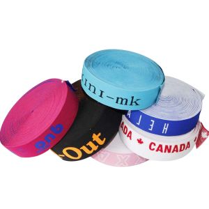 Rose Jacquard Elastic Ribbon 35mm Polyester Webbing Customized