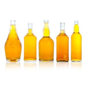 China Glass Body 500ml 700ml 750ml Sealed Vodka Tequila Whiskey Bottle with Cork Lid factory