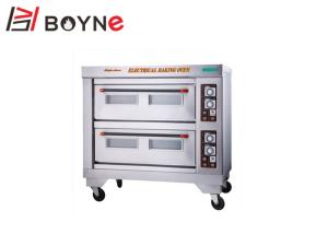 China 380V Electric Industrial Baking Oven Double Deck 0.6mm Plate Layer Controlled Individually factory