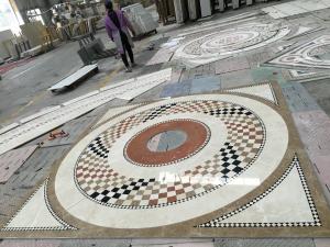 China Commercial Mosaic Floor Medallions , Modern Design Waterjet Floor Medallions factory