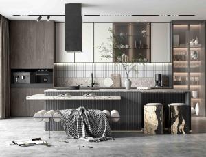 China Manufacturing Antique Modern Kitchen Cabinet Compact Lacquer With Pull Out Basket factory