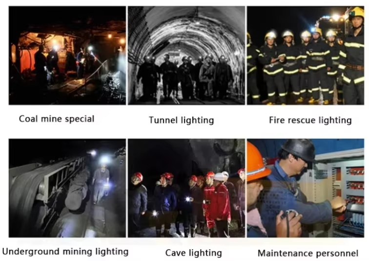 Corded Cap Lamp 3.7V Safety Cap Lamp With Anti-Explosive Portable Stainless Clip 10.4Ah Rechargeable Li-ion Battery IP68