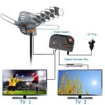 Black Vhf Uhf Amplified Outdoor Digital TV Antenna Private Mold and Adhersive