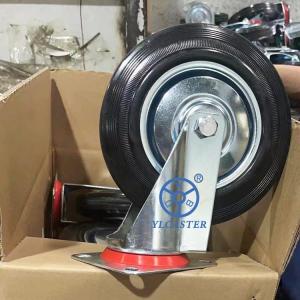 China 8 Inch Swivel Black Rubber Caster Wheels Solid Industrial Casters factory