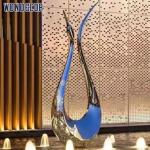Abstract Swan Stainless Steel Outdoor Sculpture 180cm Garden Decoration