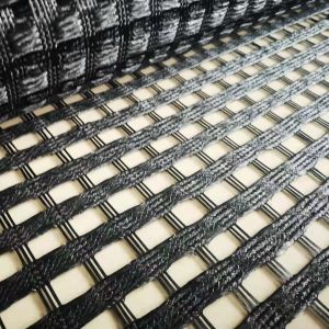 Biaxial PES Woven Coated Polyester Geogrid For Railway Foundation Reinforcement