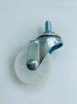 PP White Swivel Caster Wheel for 1inch to 3inch Furniture Load 30kg Thickness
