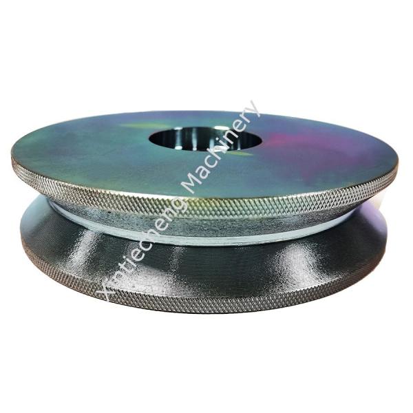 Blue White Steel Roller Wheel Blue White Zinc Plating Custom Machined Parts