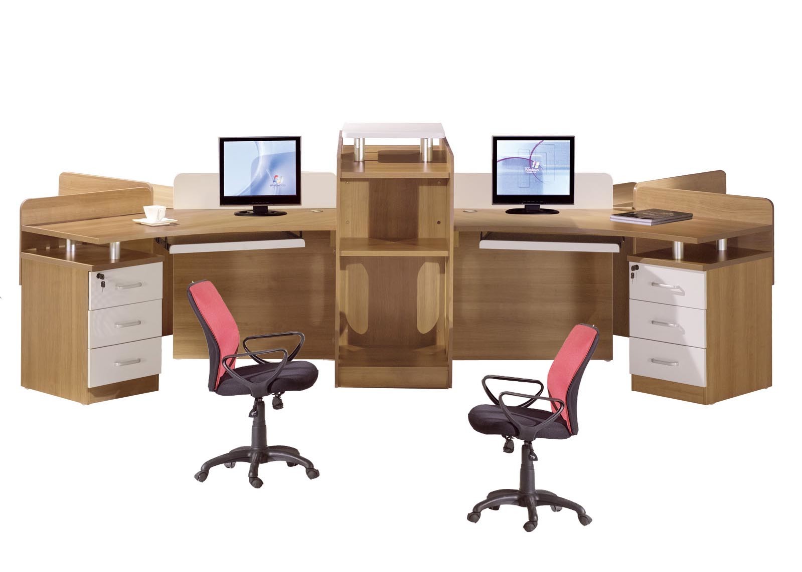 4 Seat Cluster Office Workstation Desk 0.56CBM / Set Modern Appreance