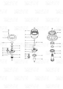 China Excavator Swing Drive Reducers In Painted Color 099-0229 Catalog E120B factory