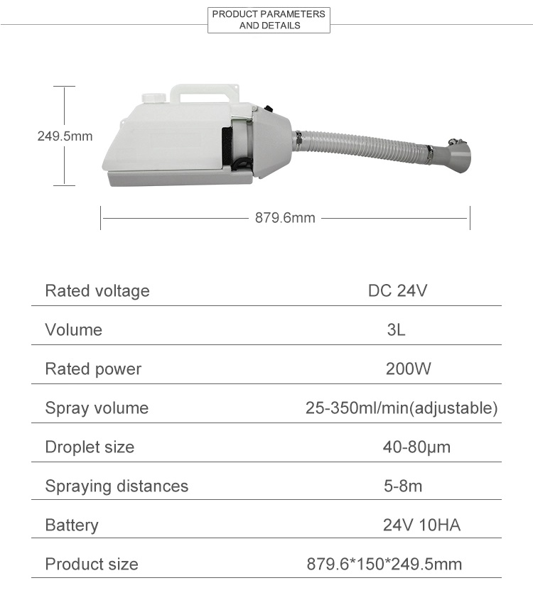 3L Mini Sterilization ulv electric fogging machine For Disinfection