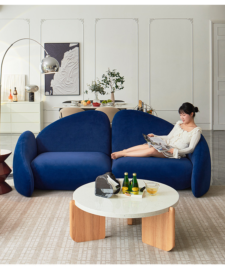 Italian Creative Modelling Hotel Lobby Furniture Fabric 2 Person Sofa