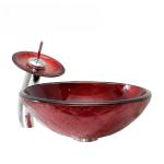 Sanitary Wares Decorative Waterfall Faucet Glass Sink for Bathroom Wash Basin