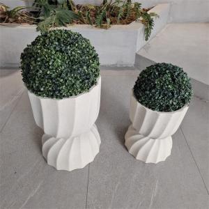 China Round Fiber Clay Planter In Modern Style With Textured Surface And Weather-Resistant Material factory
