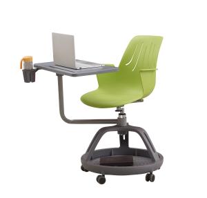 China ABS Plastic Training Room Tables And Chairs H680*W450*D400mm With Writing Pad factory