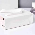 8x8x26 White Kraft Boutique Paper Bag Shopping With Ribbon Handles