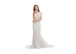 Evening Bridesmaid Sleeveless Evening Gown , Mermaid Lace Prom Dresses For