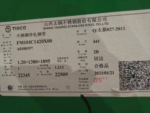 China 1.4509 Stainless Steel Sheet 441 Grades 2D Finish Inox Sheet factory