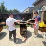Outdoor 1000mm Diameter Corten Steel Wood Charcoal BBQ Grill With Rust Finish
