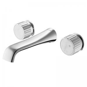 China Conceal Wall Hung Basin Mixer Taps Knob Control Chrome / Gold Color on sale