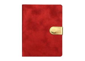 China Red Gold Custom Journal Printing With Magnetic Closure PU Leather Cover factory
