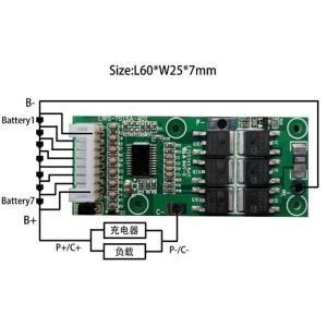 China Lithium Battery Management System 18650 7S 10A For Emergency Lights factory