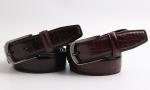 Big Crocodile Grain Genuine Mens Leather Dress Belt 3.5cm Width With Gun Metal