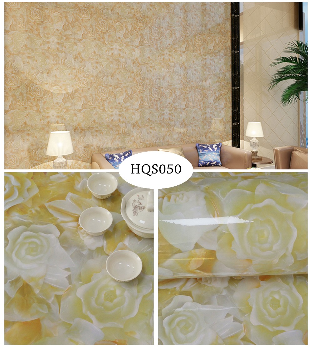 Entertainment Marble Furniture Foil 3D Wallpaper for Wall Decoration in 0.60 M*10 M Roll Size