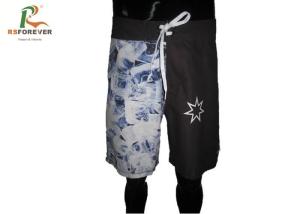 China Stylish Printed Board Shorts Custom Logo Mens Swim Trunks 4 Way Stretch factory