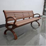 Composite Rustic Outdoor Wooden Garden Bench With Die Cast Aluminum Ends
