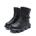 S309 Manufacturers Leather Handmade Short Boots Thickened Woolen Cotton Shoes