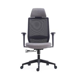 China Fabric Seat Mesh Swivel Office Chair With Height Adjustable Headrest factory