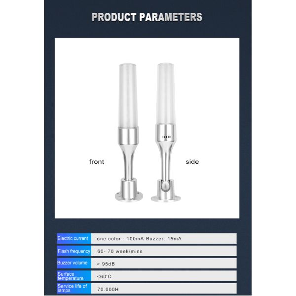 Hidden Detachable Base LED Tower Lamp Flashing Warning Tower Light With Alarm Buzzer