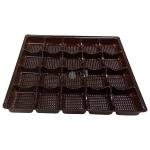 Custom 20 Cavity Plastic Chocolate Packaging Brown Chocolate Plastic Tray