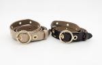 1.8cm Width Women'S Fashion Leather Belts With Eyelet Decoration Brown / Beige