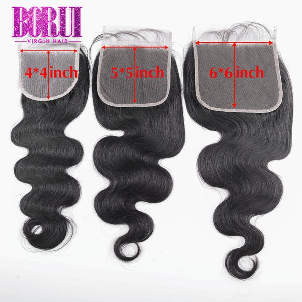 Indian Human Hair Lace Closure 4x4 5x5 6x6 Transparent Lace No Shedding No