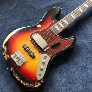 China Hot sell 1959 relic Jazz bass basswood body with 4 strings electric bass in sunburst color factory