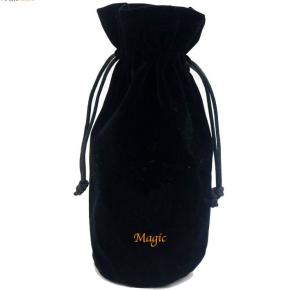 China RoHS Flannel Packaging Drawstring Bags Velvet Wine Bottle Bag ISO9000 factory