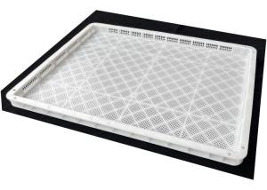 China Customizable Food Grade Plastic Vented Tray For Freezing Storage Drying Stacking Fruit Seafood factory