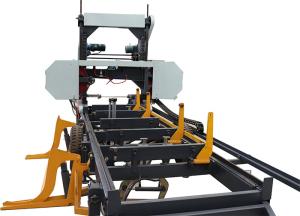 China Mobile Portable Bandsaw Sawmill,Hydraulic Automatic Horizontal Log Band Saw with hydraulic clamp factory