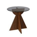 Solid Wood Round Side Glass Top Table Coffee Table For Living Room Design