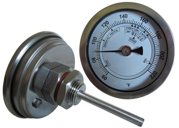 3" Dial Weldless Brewing Thermometer , Stainless Steel Brew Thermometer With