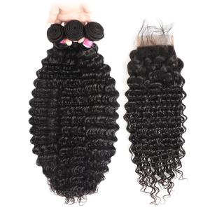 China No Tangle 100% Virgin Human Hair Extensions And 4 X 4 Closures factory