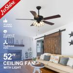 High Speed Ceiling Fan with Light Input Voltage V 110-240V/50Hz-60Hz Metal